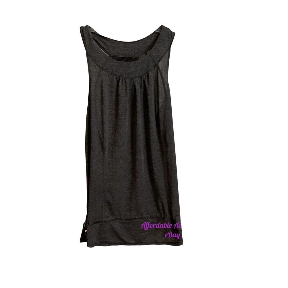 Lululemon Tank Top‎ Women’s Size 6 Coal Gray Yoga Drawstring Hips Excellent